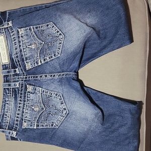 Nwot rock revival cuffed straight denim size 27